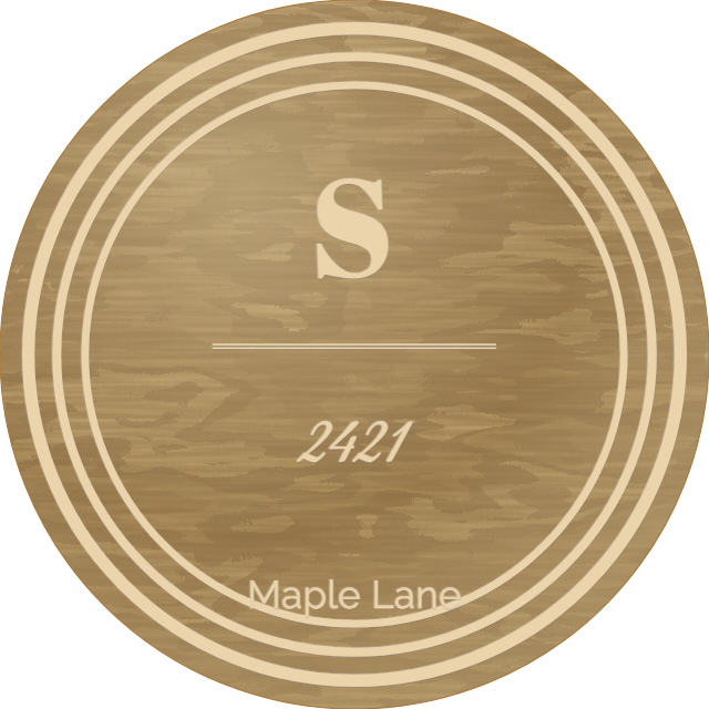Address Monogram — personalized laser-cut wood sign template