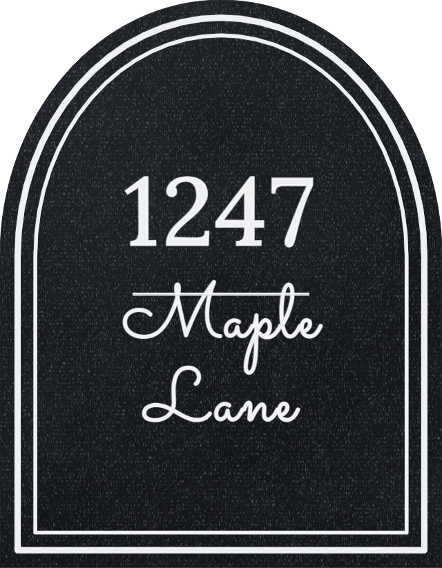 Arch House Number — personalized laser-cut wood sign template