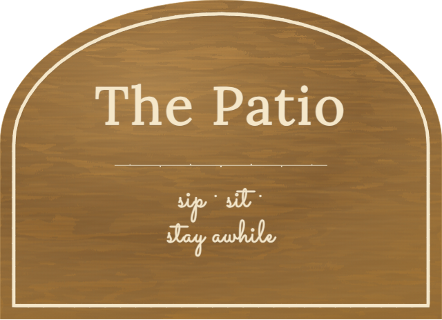 The Patio — personalized laser-cut wood sign template