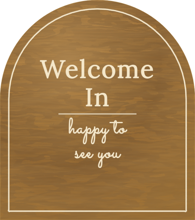 Welcome In — personalized laser-cut wood sign template