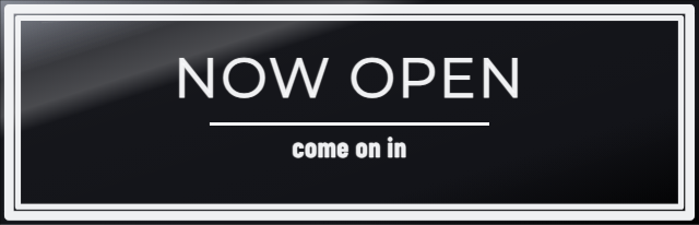 Now Open — personalized laser-cut wood sign template