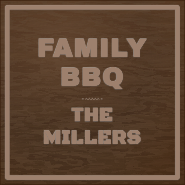 BBQ Square — personalized laser-cut wood sign template