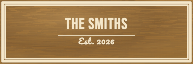 Custom Last Name Sign — personalized laser-cut wood sign template