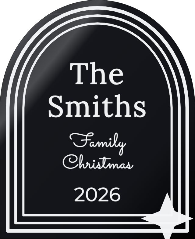 Family Christmas — personalized laser-cut wood sign template