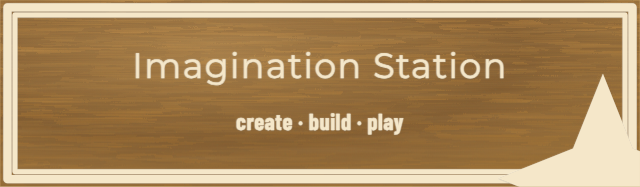 Imagination Station — personalized laser-cut wood sign template