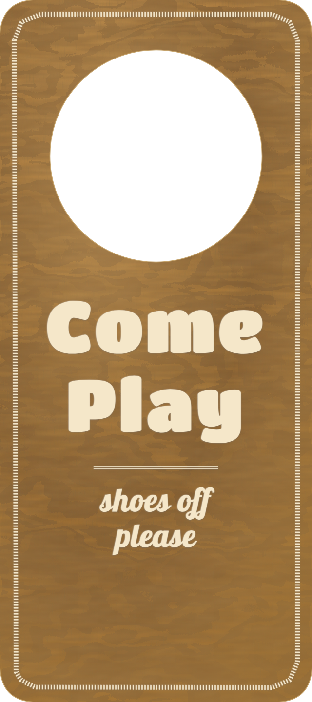 Playtime Door Hanger — personalized laser-cut wood sign template