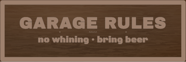 Garage Rules — personalized laser-cut wood sign template