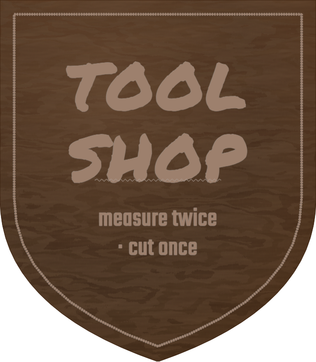 Tool Shop — personalized laser-cut wood sign template