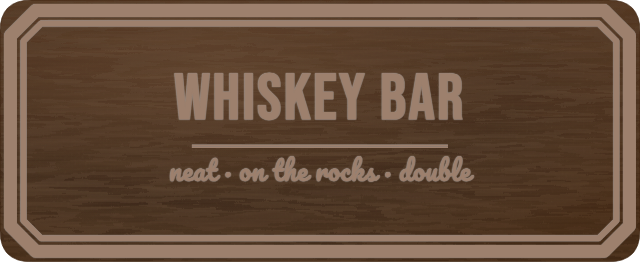 Whiskey Bar — personalized laser-cut wood sign template