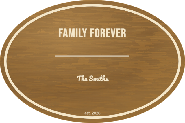 Family Forever — personalized laser-cut wood sign template