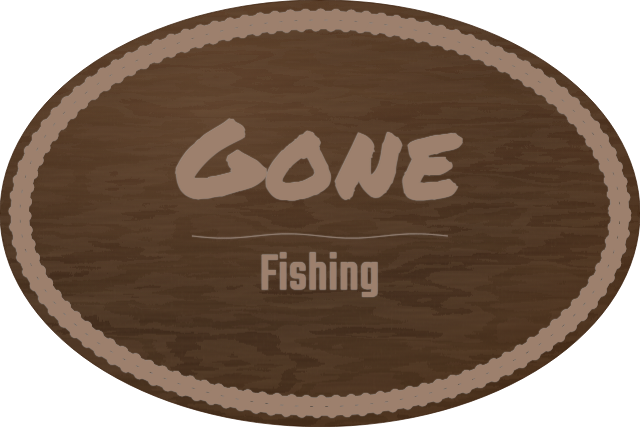 Gone Fishing — personalized laser-cut wood sign template