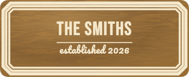 The Smiths Established — personalized laser-cut wood sign template