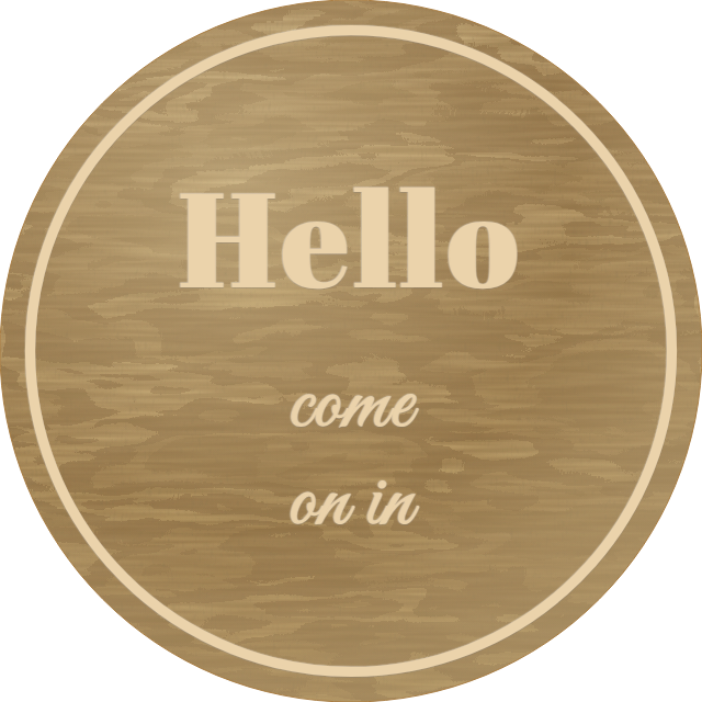 Hello Round Seal — personalized laser-cut wood sign template