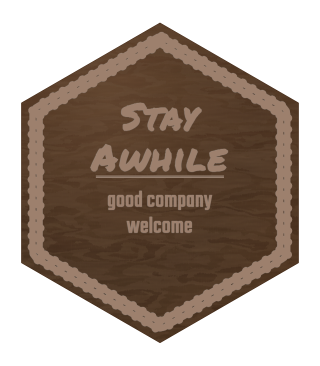 Stay Awhile — personalized laser-cut wood sign template
