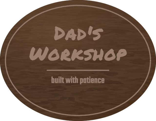 Dad's Workshop — personalized laser-cut wood sign template