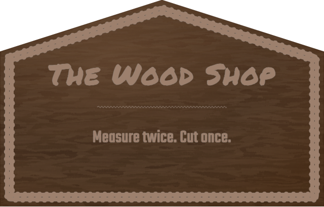 Wood Shop — personalized laser-cut wood sign template